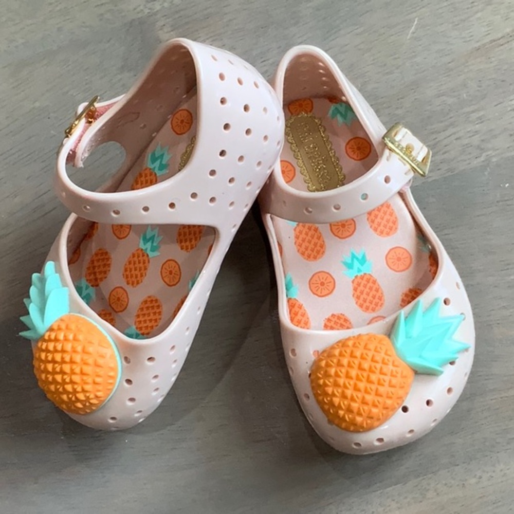 Mini Melissa Furadinha Peach Pineapple Flats